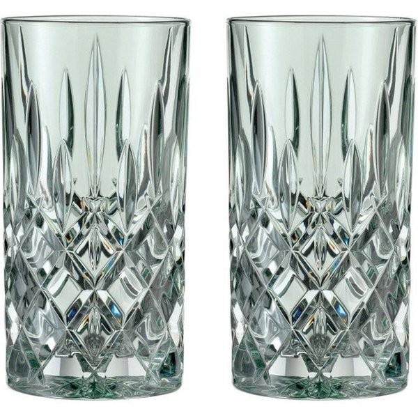 Nachtmann Cocktailglas Nachtmann Noblesse Longdrinkglas Mint 2er Set, Kristallglas