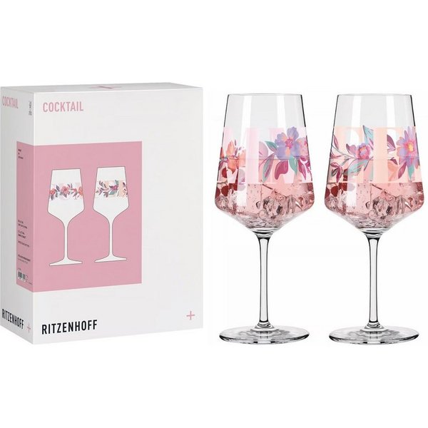 Ritzenhoff Cocktailglas Ritzenhoff Sommersonett Sprizz 2er-Set C. Oliveria F26, Kristallglas