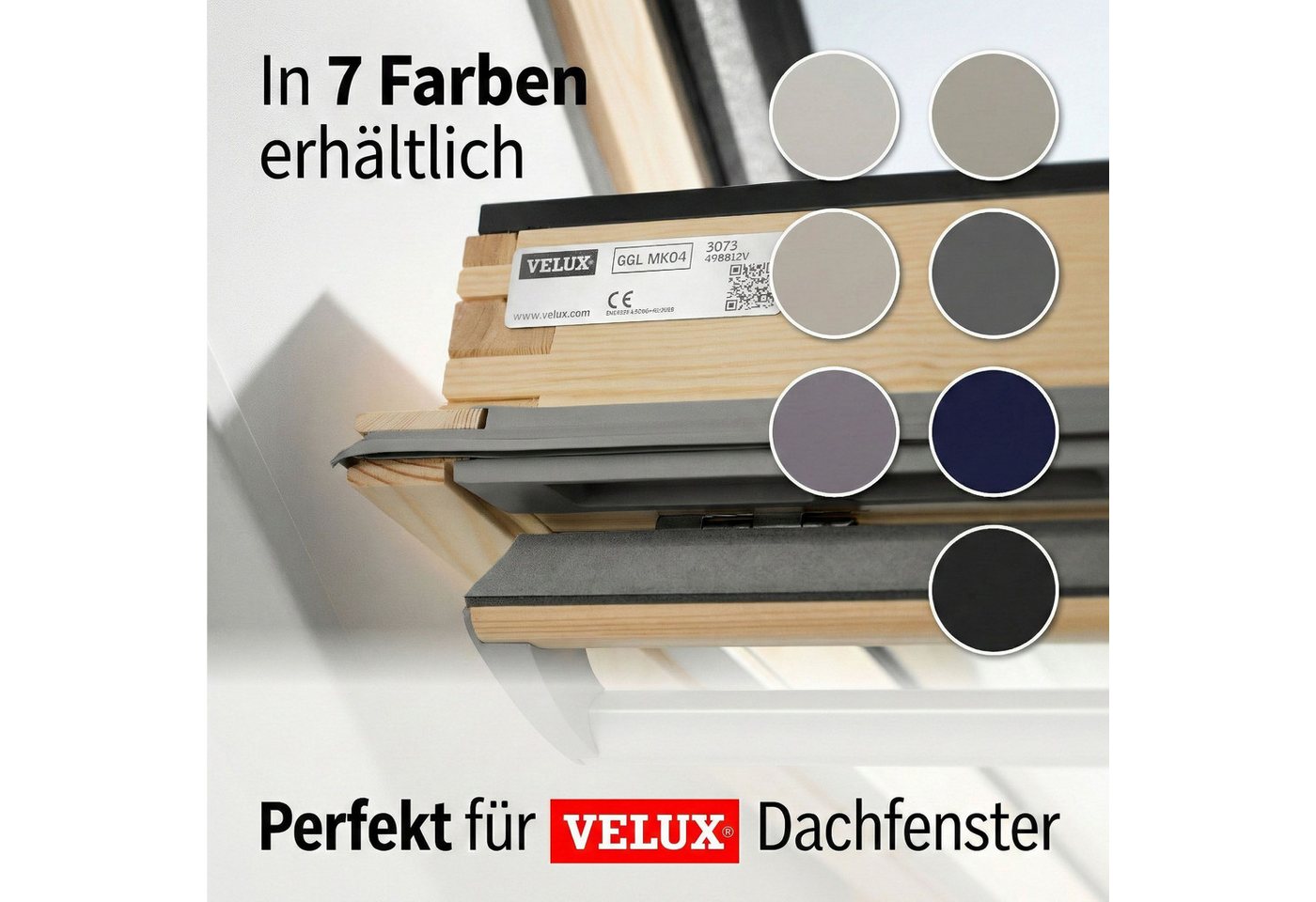Dachfensterrollo Verdunklungsrollo Schwarz - Verdunklung - Kompatibel mit VELUX MK08, Cocoon Home, verdunkelnd, Thermobeschichtet, Einfache Montage, 100% Verdun – Bild 3 von 5
