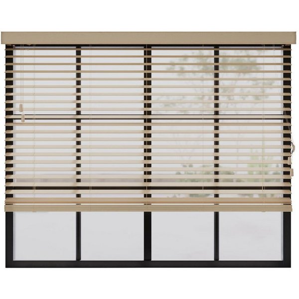 Cocoon Home Jalousie Holzjalousie 50mm Lammelen, Holz Jalousie in Breiten von 50 bis 240 cm, Halterung, Bohren, Echtholz, Bohrmontage, Innenjalousie 70 x 130 - 
