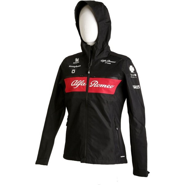 CODE-ZERO Regenjacke Regenjacke Alfa Romeo F1 Team Damen Jacke Übergangsjacke Windjacke mit Kaputze Stumkaputze Outdoor Regen