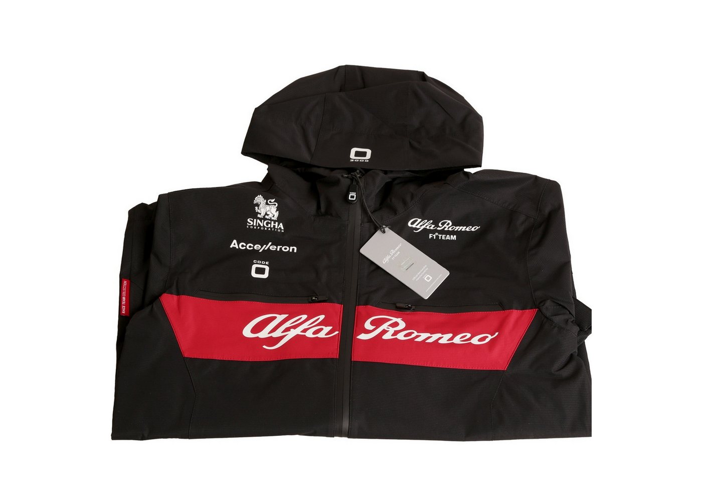CODE-ZERO Regenjacke Regenjacke Alfa Romeo F1 Team Damen Jacke Übergangsjacke Windjacke mit Kaputze Stumkaputze Outdoor Regen – Bild 3 von 3