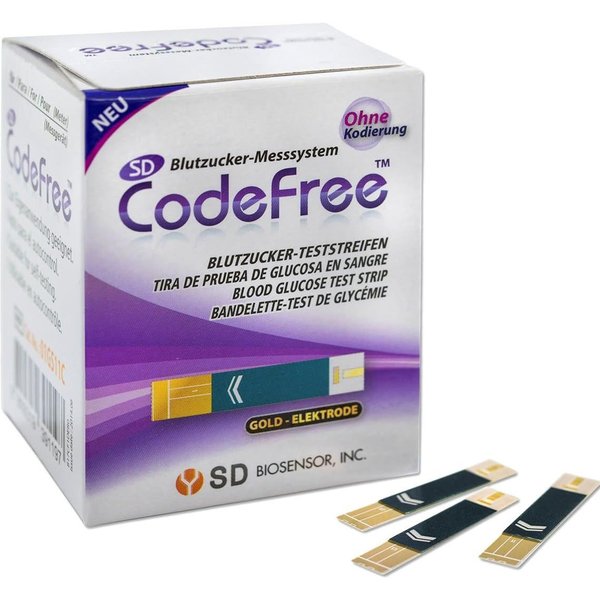 CodeFree Blutzucker-Teststreifen - Diabetes-Tests zur Kontrolle bei Blutzucker, 50-tlg.