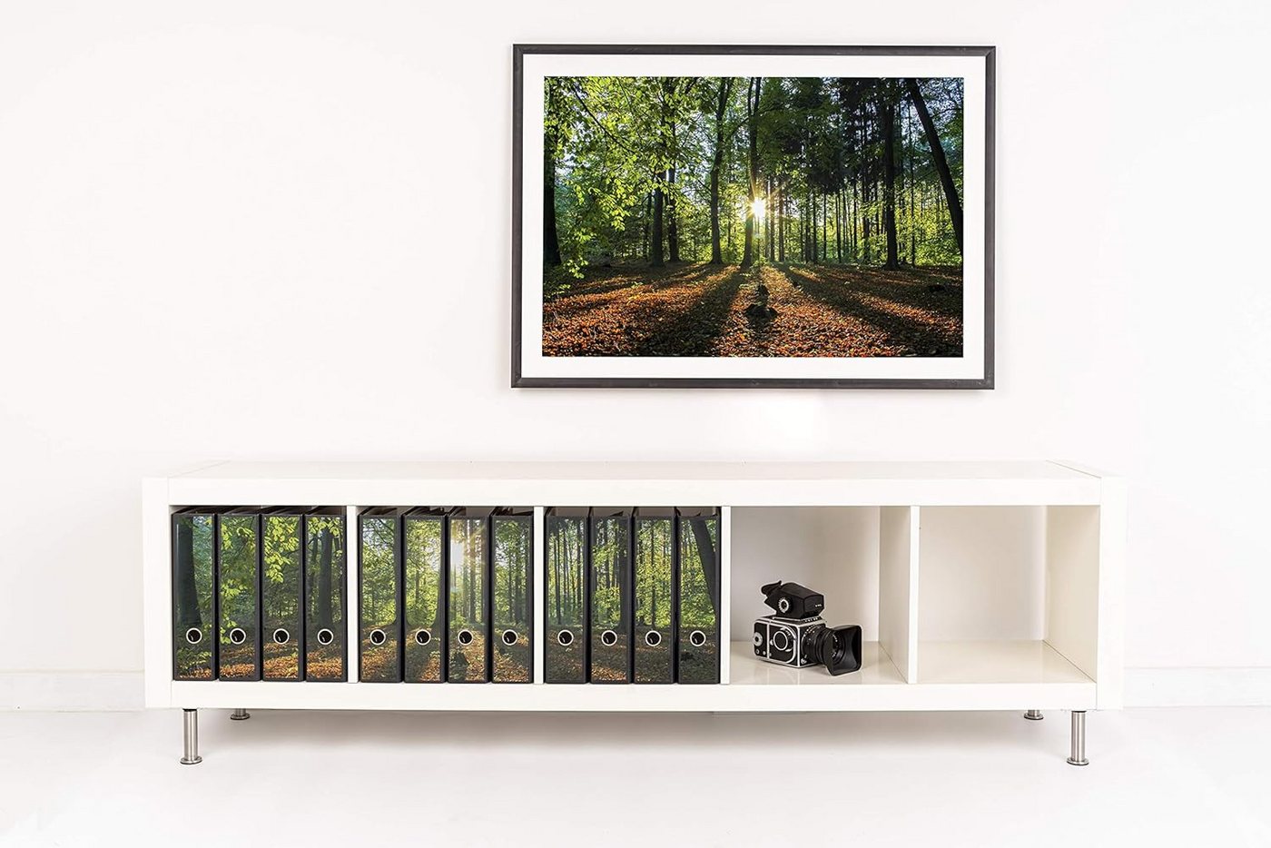 codiarts.® Aktenordner Ordnerrücken Sticker für 9 oder 12 breite Ordner - Motiv: Waldlichtung, zum Beschriften – Bild 2 von 5