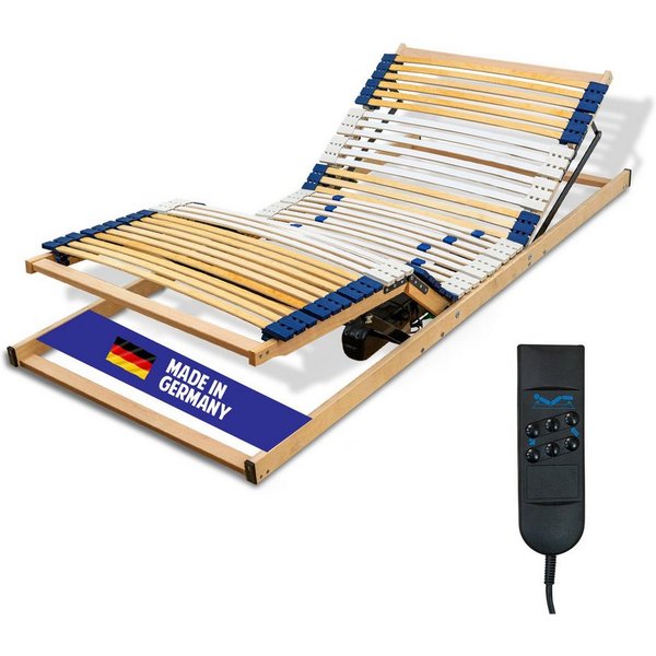 Lattenrost e-Rost mit Motor, Coemo, Kopfteil motorisch verstellbar, Fußteil motorisch verstellbar, elektr. Lattenrost 80x200 stufenlos verstellbar, Not-Aus, MON