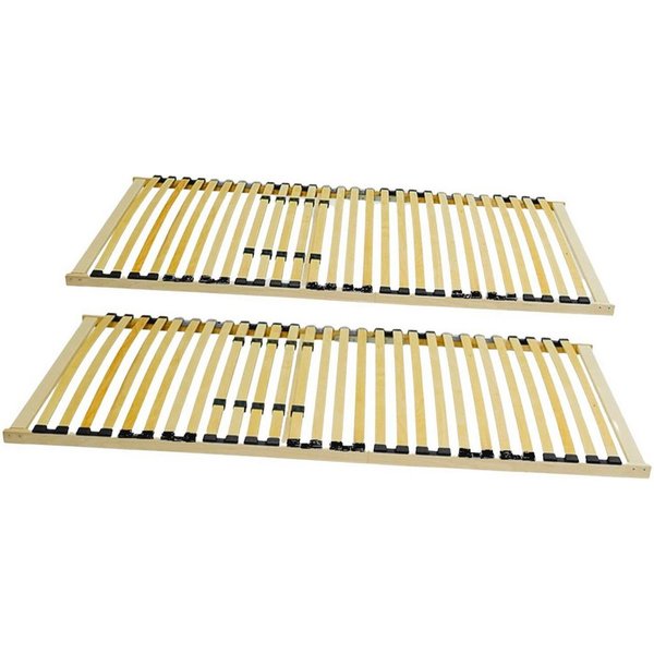 Lattenrost XXL Big Size, Coemo, Kopfteil nicht verstellbar, Fußteil nicht verstellbar, Spar-Set 2 Stück, 90x200 extra stabil, belastbar bis 200 kg, für Doppelbe