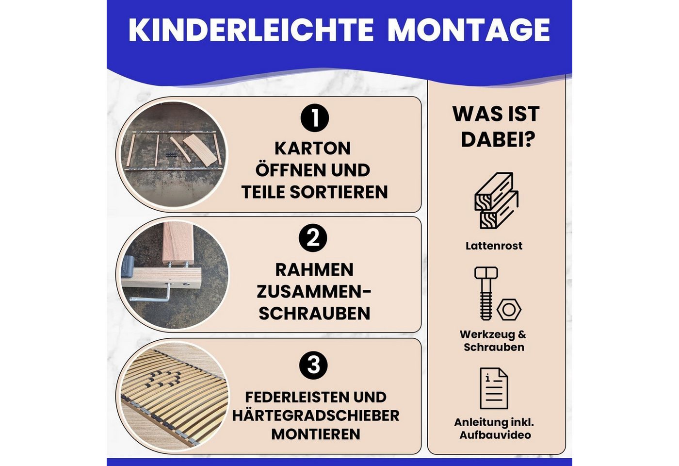 Lattenrost XXL Big Size, Coemo, Kopfteil nicht verstellbar, Fußteil nicht verstellbar, Spar-Set 2 Stück, 90x200 extra stabil, belastbar bis 200 kg, für Doppelbe – Bild 5 von 5