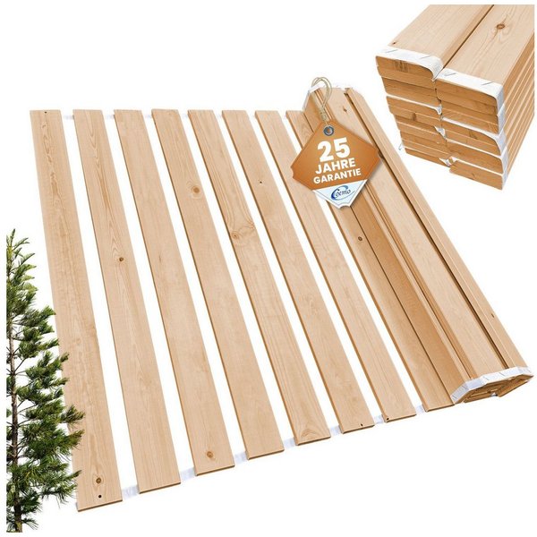 Rollrost ROMO, Coemo, Kopfteil nicht verstellbar, Fußteil nicht verstellbar, Rolllattenrost 80x160 cm Lattenrost Kinderbett Massivholz 17 Leisten