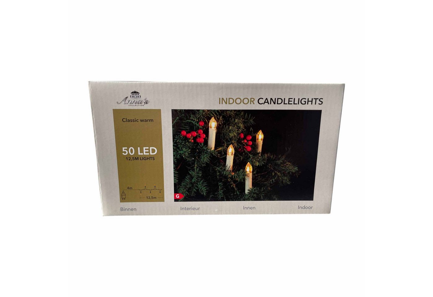 Coen Bakker Deco BV LED-Christbaumkerzen, 50-flammig, 50 Kerzen weiß 12,5m classic warm Schalter Innen – Bild 4 von 4