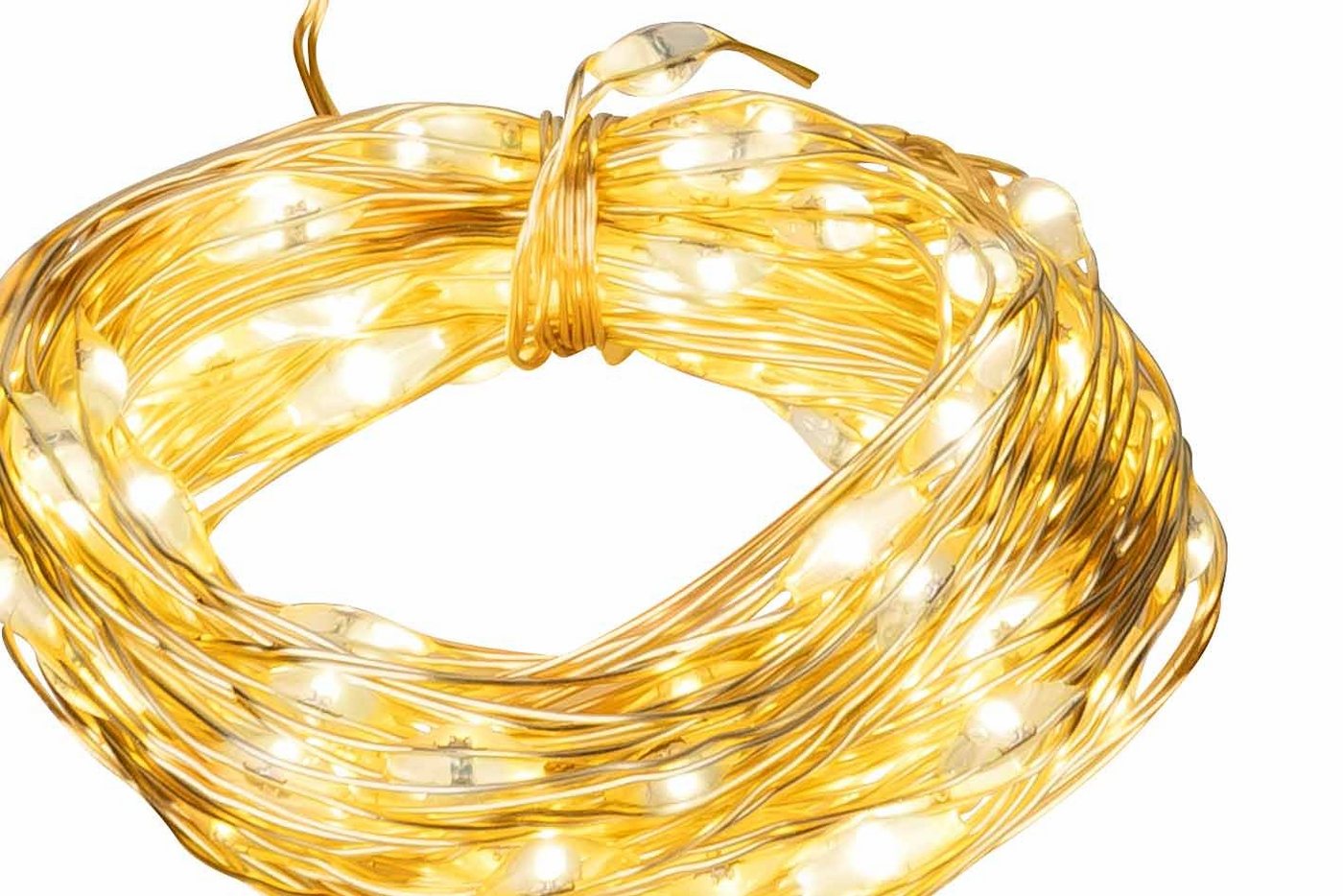 Coen Bakker Deco BV LED-Lichterkette Gold Wire, Batterie Draht gold 100 LED warmweiß 4,95m – Bild 2 von 3