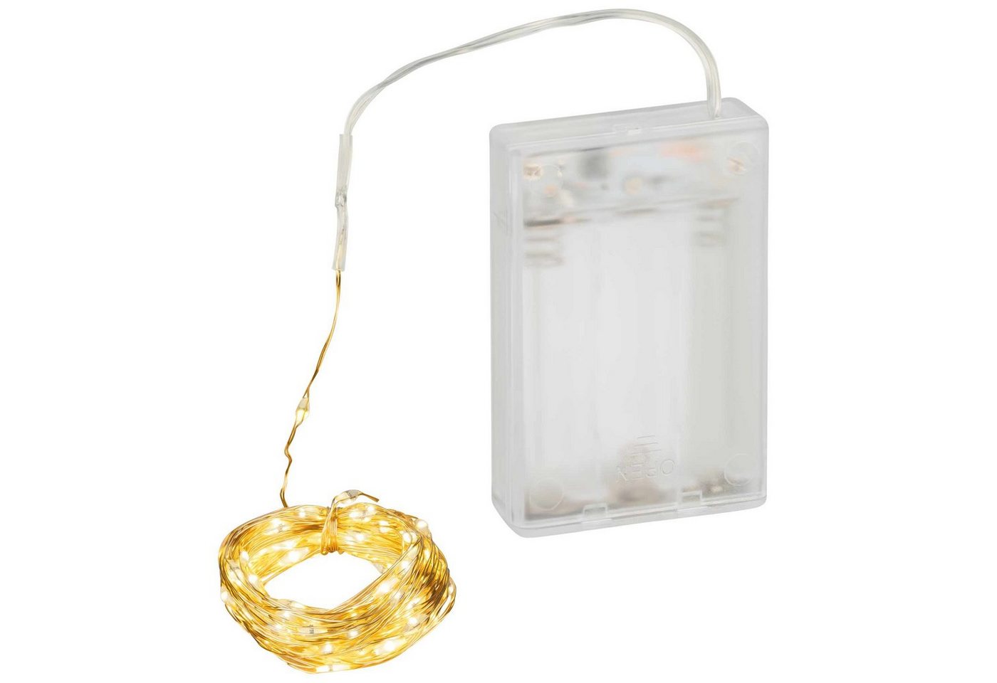 Coen Bakker Deco BV LED-Lichterkette Gold Wire, Batterie Draht gold 100 LED warmweiß 4,95m – Bild 3 von 3