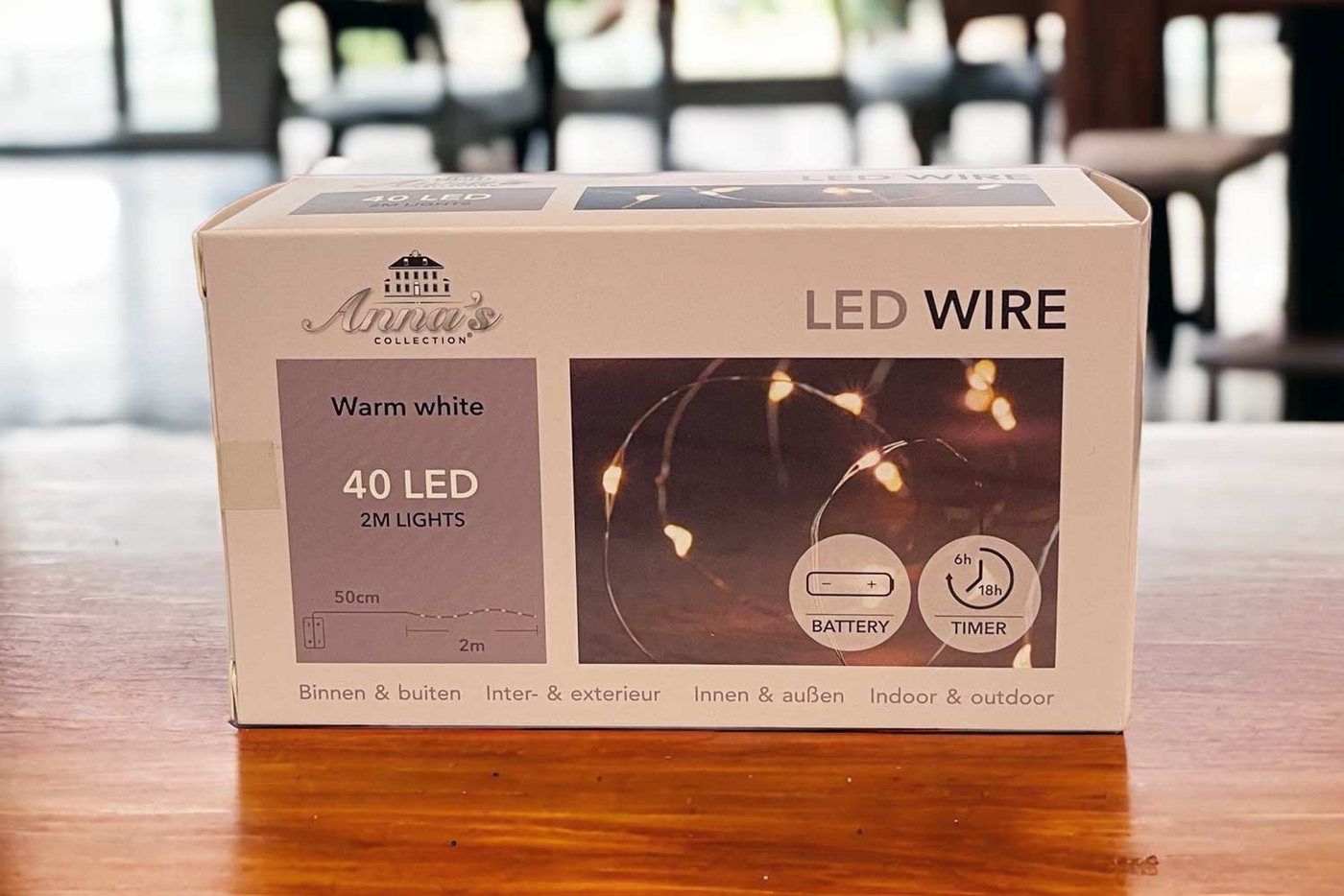 Coen Bakker Deco BV LED-Lichterkette LED Wire, Batterie Außen Draht silber 6/18h Timer 40 LED 1,95m – Bild 3 von 4