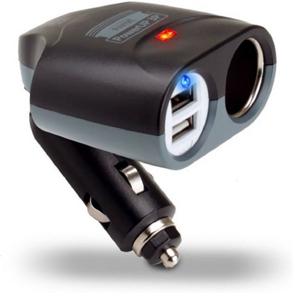 COFI 1453 Auto PowerUP Autoladegerät Kit 2x USB 1x Zigarettenanzünder Smartphone-Ladegerät