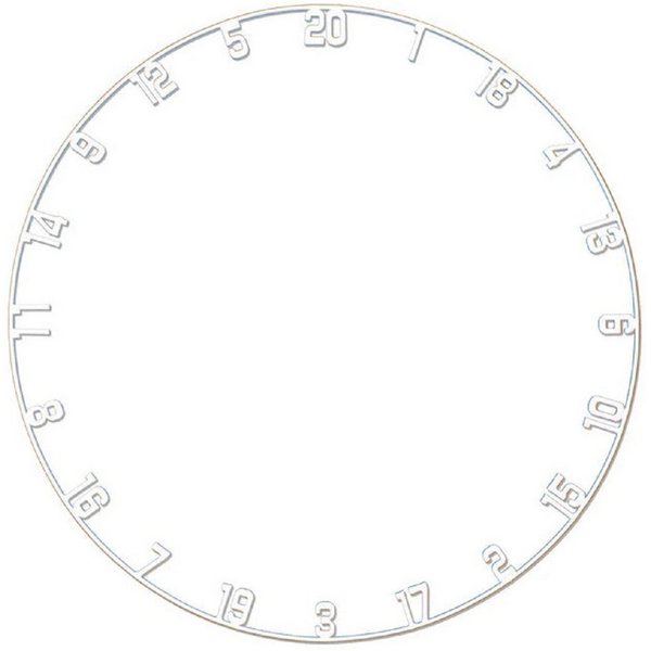 COFI 1453 Dartscheibe Dartboard White Number Ring – Ersatz für präzise Punktzählung