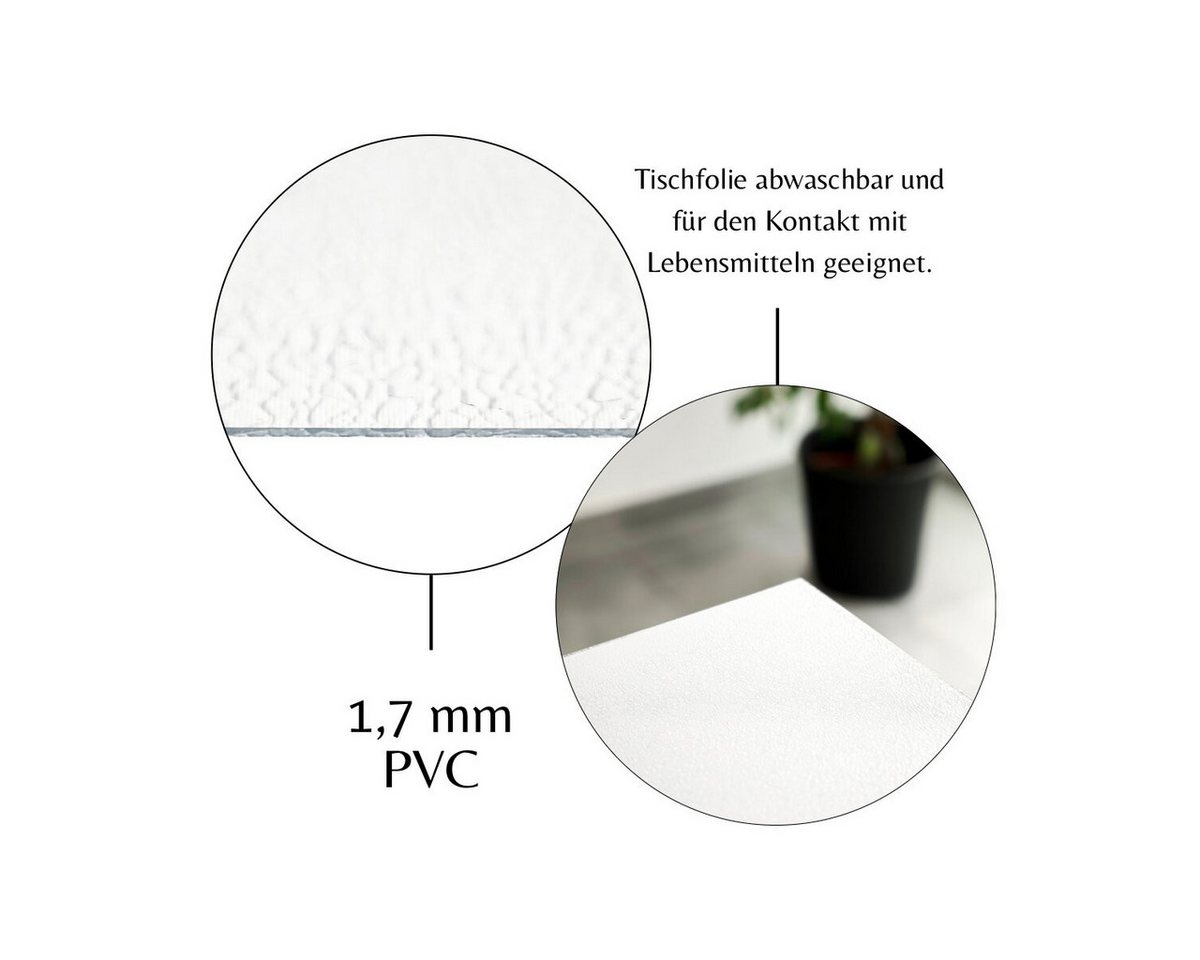 COFI 1453 Tischdecke (1-tlg), PVC Tischschutzfolie, lebensmittelgeeignet, Frostglas-Optik – Bild 5 von 5