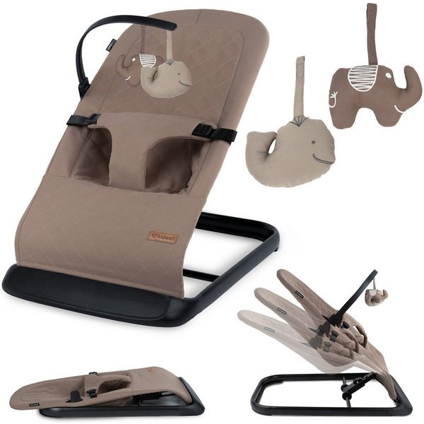 COIL Babywippe Baby Bouncer, Babyschaukel, Schaukelstuhl, 3-Stufen-Verstellung, Anti-Rutsch-Elemente, ergonomische Polsterung