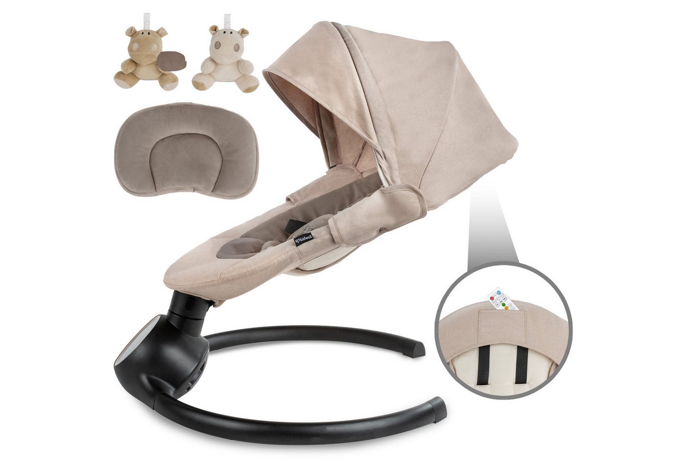 COIL Babywippe Elektrisch Babyschaukel, Multifunktional Babywippe, Schaukel, 5 Schwungstufen, Bluetooth, Musik, 5-Punkt-Gurt, Tuya-Anwendung – Bild 3 von 5