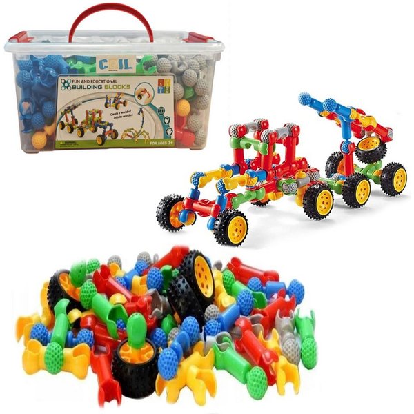 COIL Bausteine, Steckverbinder Blöcke, Anschlussblocksatz Spielbausteine, (125 St), STEM-Kunststoff-Verbindungsspielzeug für Kinder ab 3 Jahren