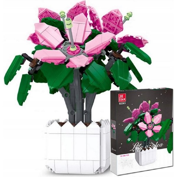 COIL Blumen aus Bausteinen, Lilie Azalee, Bausteinset, Bauklötze, Spielbauklötze, (698 St), Botanische Sammlung, Wohndekor