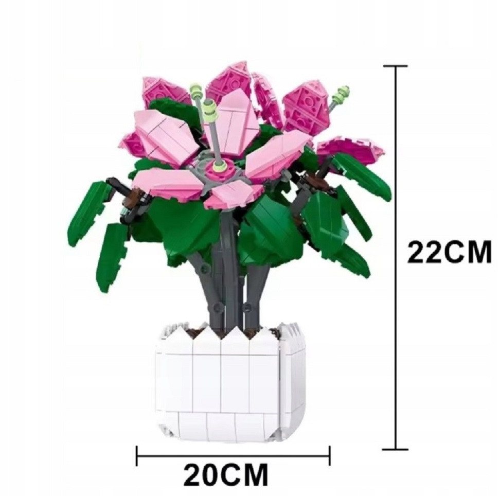 COIL Blumen aus Bausteinen, Lilie Azalee, Bausteinset, Bauklötze, Spielbauklötze, (698 St), Botanische Sammlung, Wohndekor – Bild 4 von 5