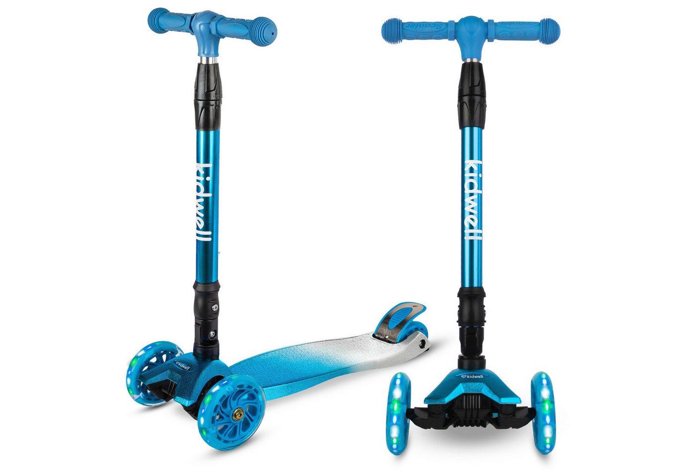 COIL Dreiradscooter Kinderroller, Tretroller, Dreirad-Balance-Roller, Cityroller, 10 km/h, ABEC-7-Lager, 3-stufige Lenkradverstellung, LED-Räder – Bild 2 von 5