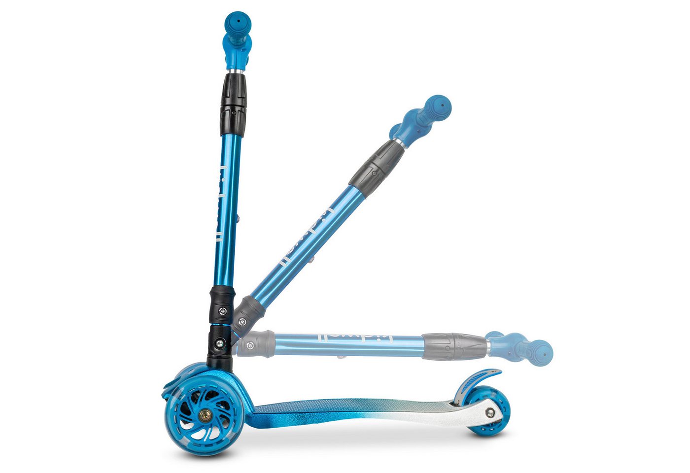 COIL Dreiradscooter Kinderroller, Tretroller, Dreirad-Balance-Roller, Cityroller, 10 km/h, ABEC-7-Lager, 3-stufige Lenkradverstellung, LED-Räder – Bild 4 von 5
