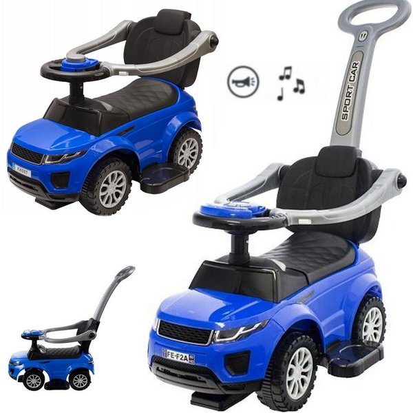 COIL Rutscherauto Babyrutscher, Kinderauto, Schiebeauto, 3in1, mit Druckgriff, interaktives Lenkrad, Musik- und Hupenknöpfe, ab 12 Monaten