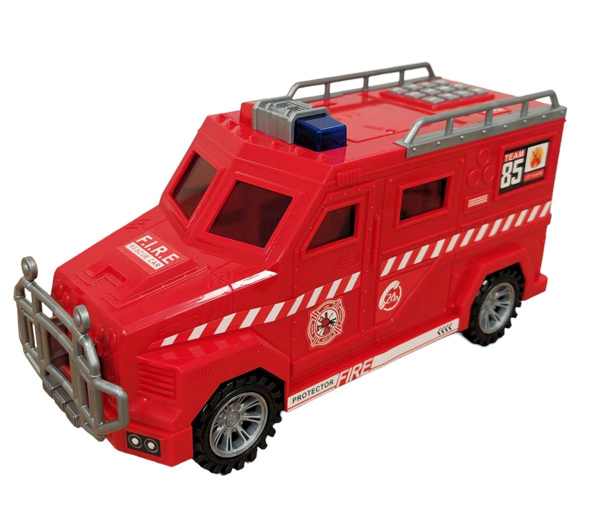 COIL Spardose Elektronisches Spardose, Sparschwein, Feuerwehr, Safe, Sparschwein, Banknoten und Münzen, Soundeffekte, Maße:32x12,5x16 cm – Bild 5 von 5