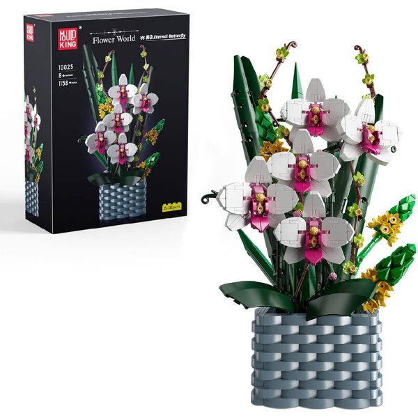 COIL Spielbausteine, Bauklötze, Baukasten, Blumen aus Blöcken, Orchidee, Spielbauklötze, (Modell: 10025, 1158 St), Botanische Sammlung, Wohndekor, für Kinder ab