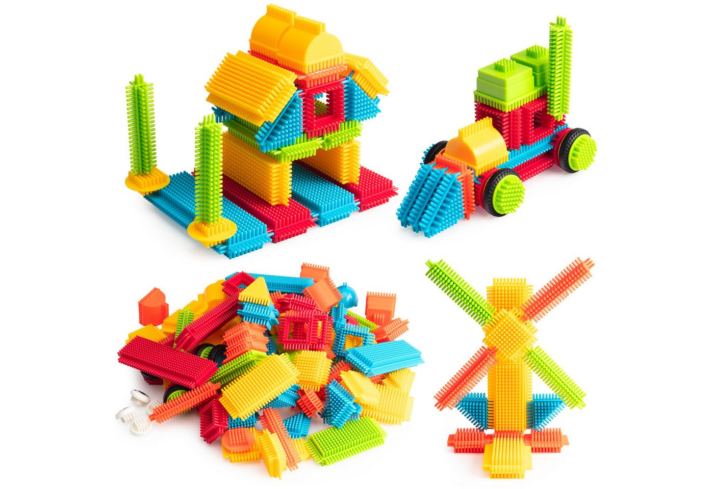 COIL Steckspielzeug, Bausteine in Borstenform, Igelblöcke Spielbauklötze, (100 St), STEM, Baukasten, sichere Bausteine, für Kinder ab 3 Jahren – Bild 3 von 5