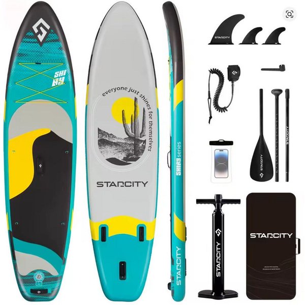 COIL SUP-Board Aufblasbares SUP Board Set – Stand Up Komplettset, (Set, mit Paddel, mit Pumpe), wasserdichte Handytasche, Stabil, Leicht, Zubehör
