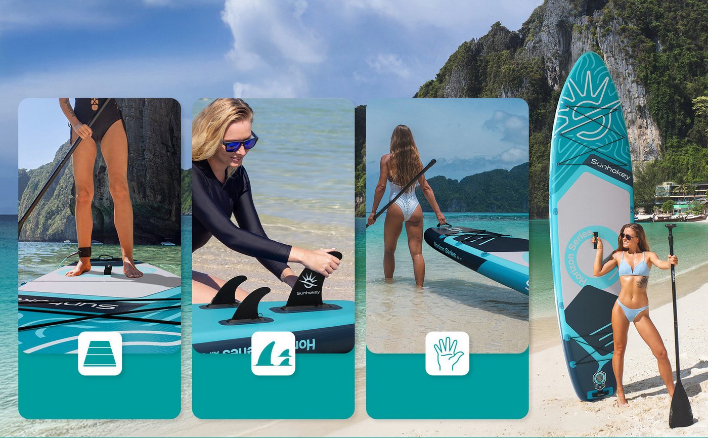 COIL SUP-Board Aufblasbares SUP Board Set – Stand Up Komplettset, (Set, mit Paddel, mit Pumpe), wasserdichte Handytasche, Stabil, Leicht, Zubehör – Bild 3 von 5