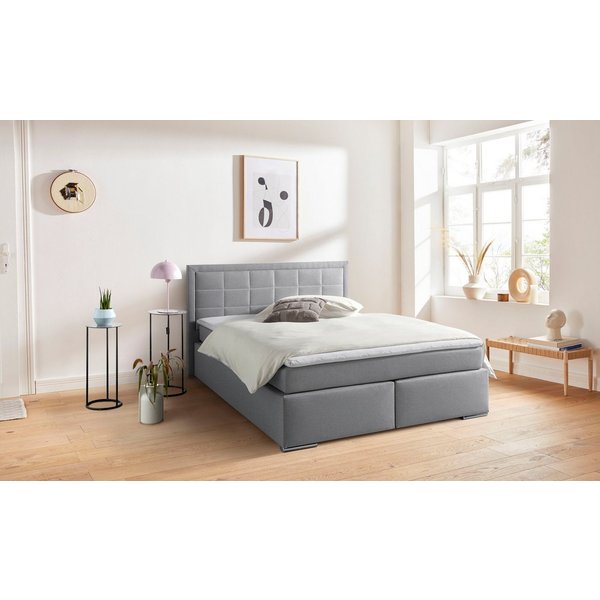 COLLECTION AB Boxbett ATHENA, Polsterbett wahlweise mit Bettkasten, Strukturstoff-Bezug (mit PUR-Schaumtopper (H2), Kaltschaumtopper (H3) oder Viscotopper (H4),