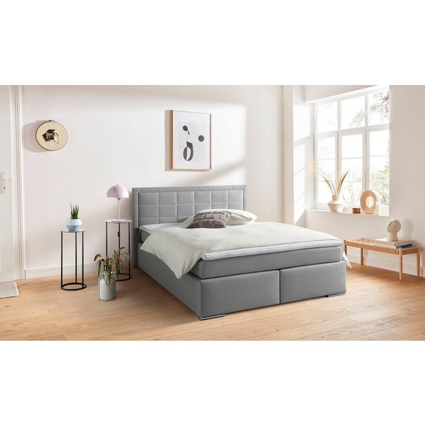 COLLECTION AB Boxbett ATHENA, Polsterbett wahlweise mit Bettkasten, Strukturstoff-Bezug (mit PUR-Schaumtopper (H2), Kaltschaumtopper (H3) oder Viscotopper (H4),