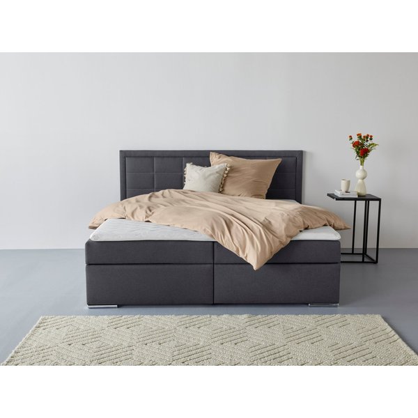 COLLECTION AB Boxbett ATHENA, Polsterbett wahlweise mit Bettkasten, Strukturstoff-Bezug (mit PUR-Schaumtopper (H2), Kaltschaumtopper (H3) oder Viscotopper (H4),