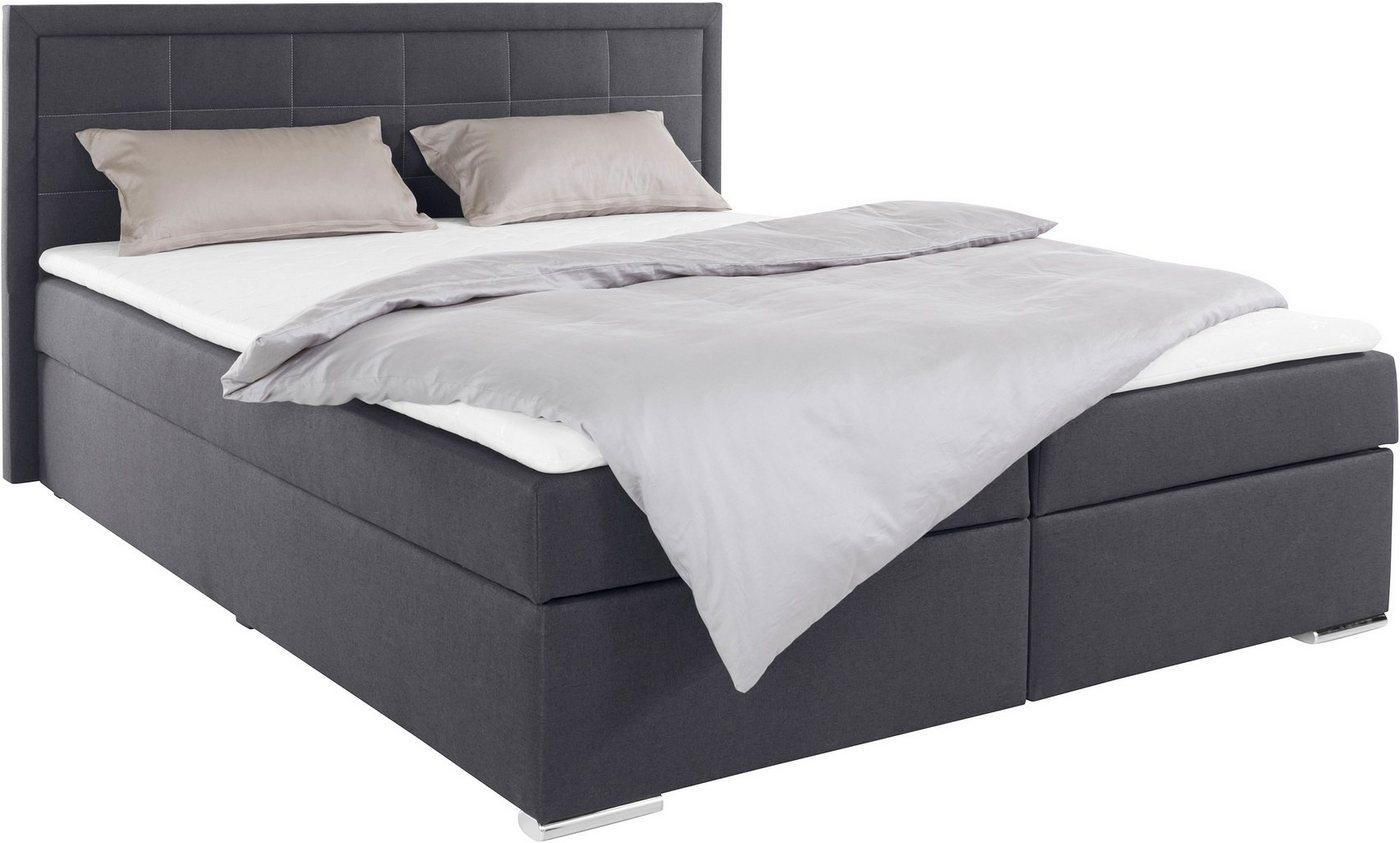 COLLECTION AB Boxbett ATHENA, Polsterbett wahlweise mit Bettkasten, Strukturstoff-Bezug (mit PUR-Schaumtopper (H2), Kaltschaumtopper (H3) oder Viscotopper (H4), – Bild 2 von 5