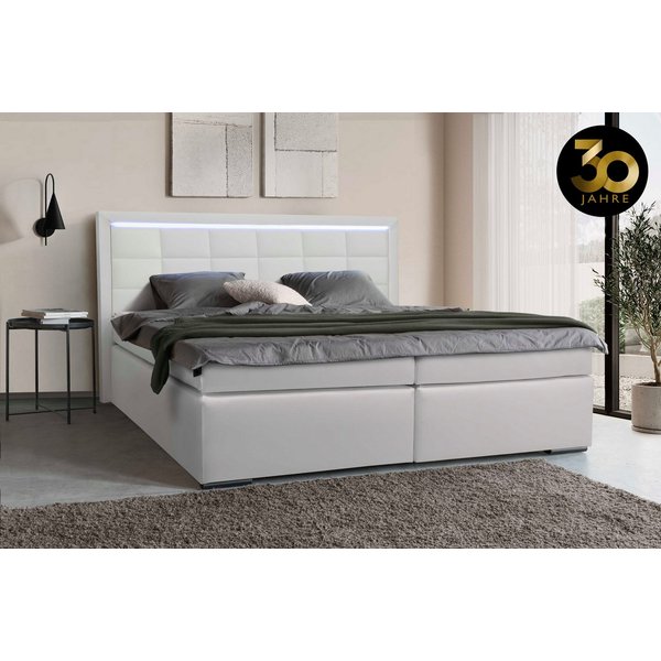 COLLECTION AB Boxspringbett ATHENA inkl. Bonnell- oder Taschenfederkernmatratze H2-H4, Wahlweise mit LED-Leiste, Kunstleder- oder Strukturstoff-Bezug