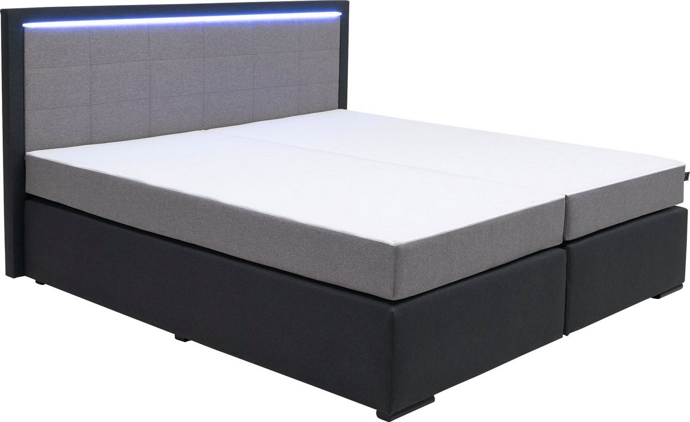 COLLECTION AB Boxspringbett ATHENA inkl. Bonnell- oder Taschenfederkernmatratze H2-H4, Wahlweise mit LED-Leiste, Kunstleder- oder Strukturstoff-Bezug – Bild 2 von 5
