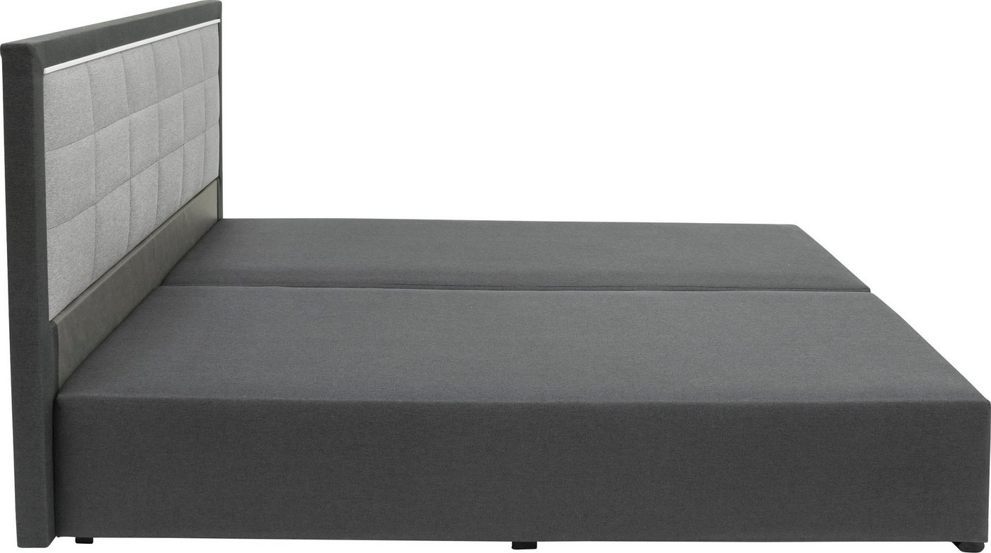 COLLECTION AB Boxspringbett ATHENA inkl. Bonnell- oder Taschenfederkernmatratze H2-H4, Wahlweise mit LED-Leiste, Kunstleder- oder Strukturstoff-Bezug – Bild 4 von 5