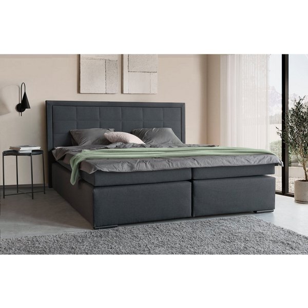 COLLECTION AB Boxspringbett ATHENA inkl. Bonnell- oder Taschenfederkernmatratze H2-H4, Wahlweise mit LED-Leiste, Kunstleder- oder Strukturstoff-Bezug