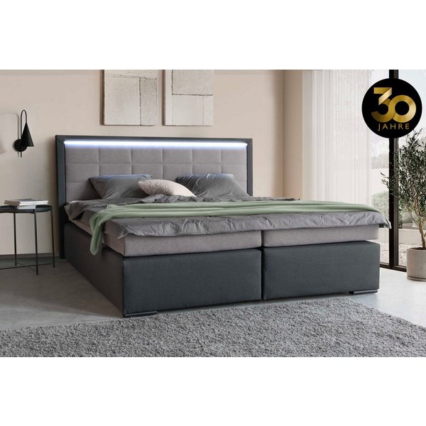 COLLECTION AB Boxspringbett ATHENA inkl. Bonnell- oder Taschenfederkernmatratze H2-H4, Wahlweise mit LED-Leiste, Kunstleder- oder Strukturstoff-Bezug