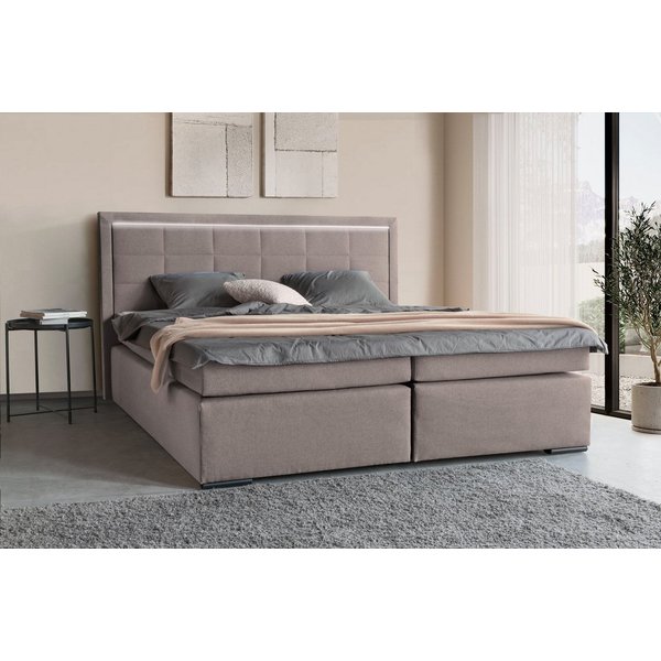 COLLECTION AB Boxspringbett ATHENA inkl. Bonnell- oder Taschenfederkernmatratze H2-H4, Wahlweise mit LED-Leiste, Kunstleder- oder Strukturstoff-Bezug