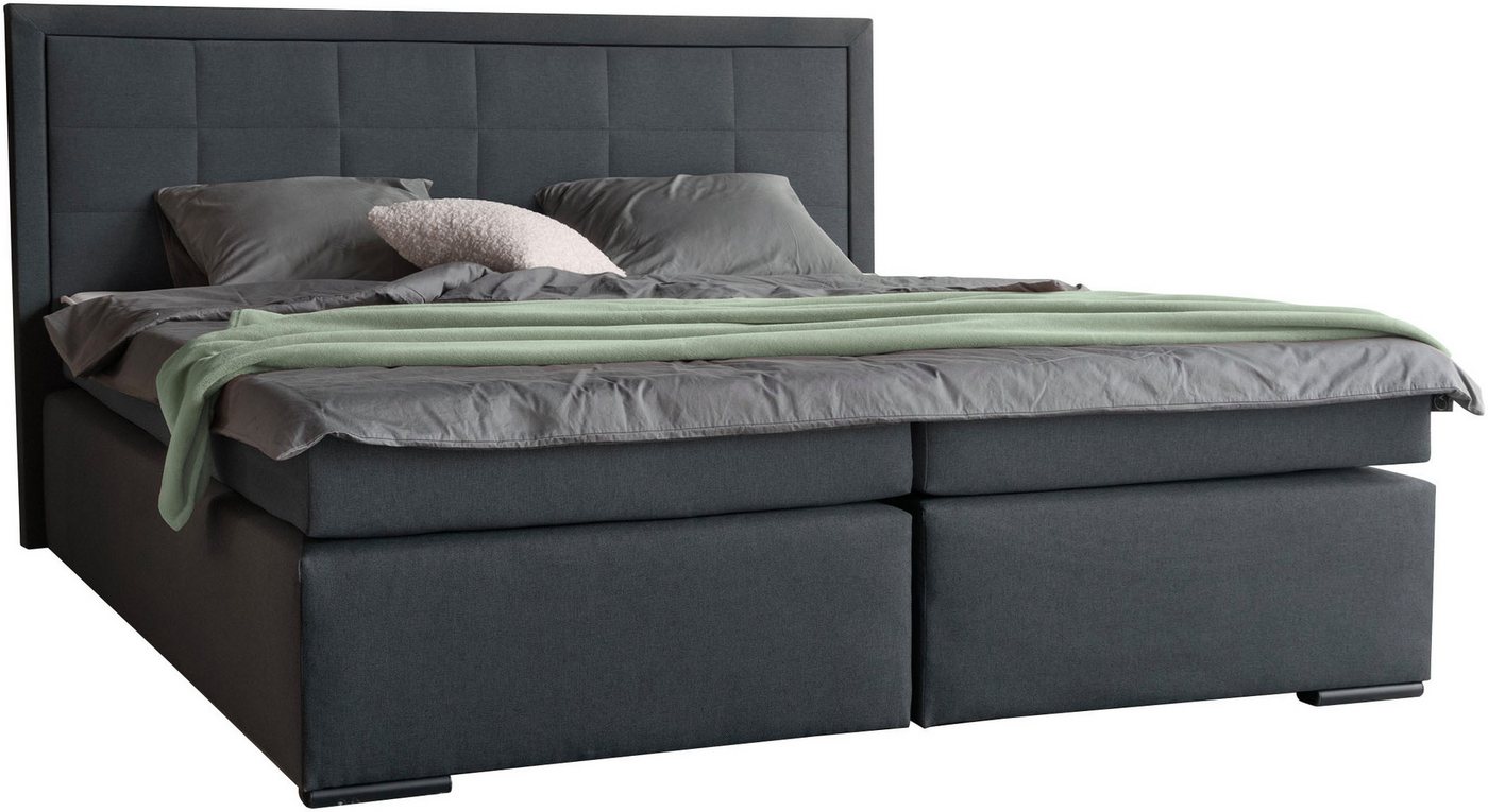 COLLECTION AB Boxspringbett ATHENA inkl. Bonnell- oder Taschenfederkernmatratze H2-H4, Wahlweise mit LED-Leiste, Kunstleder- oder Strukturstoff-Bezug – Bild 2 von 3