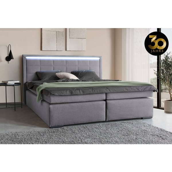 COLLECTION AB Boxspringbett ATHENA inkl. Bonnell- oder Taschenfederkernmatratze H2-H4, Wahlweise mit LED-Leiste, Kunstleder- oder Strukturstoff-Bezug