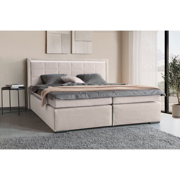 COLLECTION AB Boxspringbett ATHENA inkl. Bonnell- oder Taschenfederkernmatratze H2-H4, Wahlweise mit LED-Leiste, Kunstleder- oder Strukturstoff-Bezug