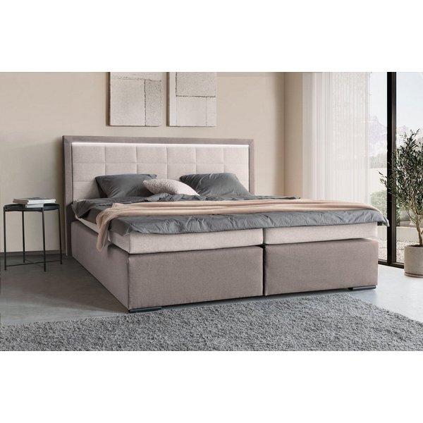COLLECTION AB Boxspringbett ATHENA inkl. Bonnell- oder Taschenfederkernmatratze H2-H4, Wahlweise mit LED-Leiste, Kunstleder- oder Strukturstoff-Bezug