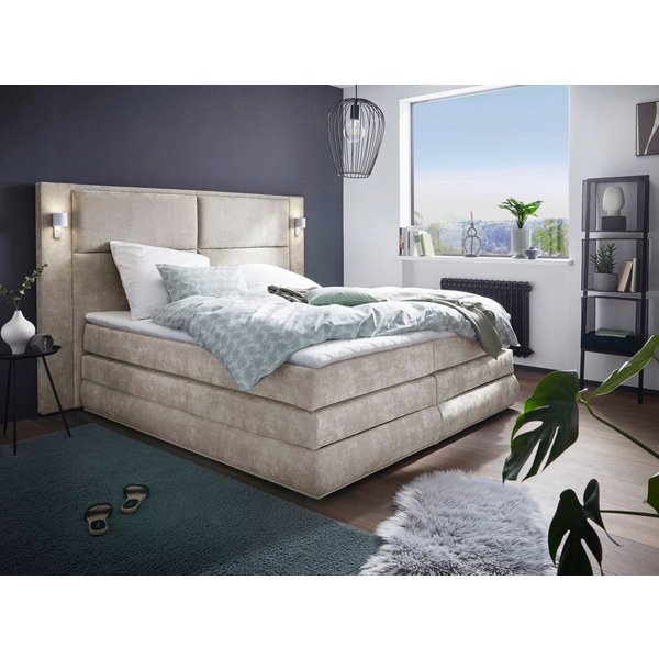 COLLECTION AB Boxspringbett Copenhagen, inklusive Bettkasten, Topper, wahlweise mit LED-Beleuchtung