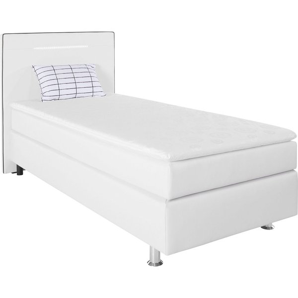 COLLECTION AB Boxspringbett London, inklusive Topper und Kissen, mit LED-Beleuchtung, Boxspringbett erhältlich in 90cmx200cm, 140cmx200cm & 180cmx200cm