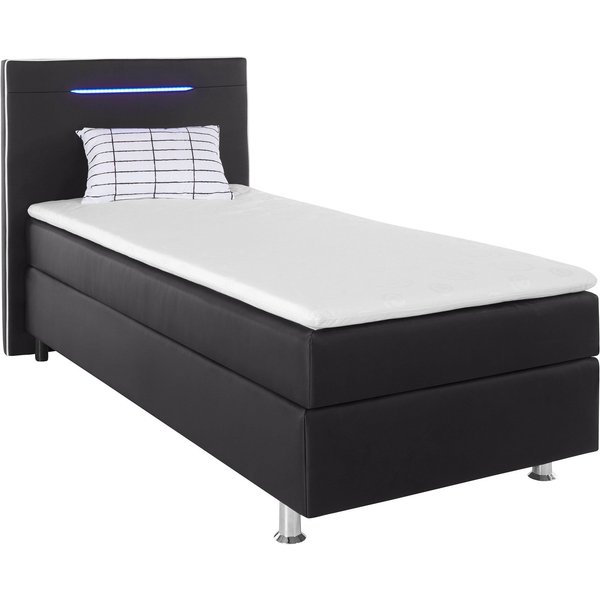 COLLECTION AB Boxspringbett London, inklusive Topper und Kissen, mit LED-Beleuchtung, Boxspringbett erhältlich in 90cmx200cm, 140cmx200cm & 180cmx200cm