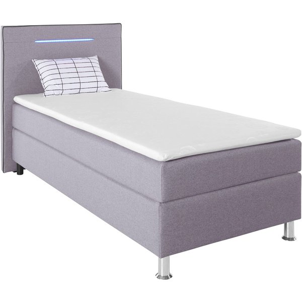 COLLECTION AB Boxspringbett London, inklusive Topper und Kissen, mit LED-Beleuchtung, Boxspringbett erhältlich in 90cmx200cm, 140cmx200cm & 180cmx200cm